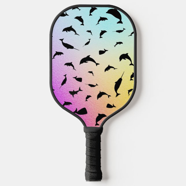 Raquette De Pickleball Moderne Simple requin baleine à bec arc-en-ciel dé (Recto)