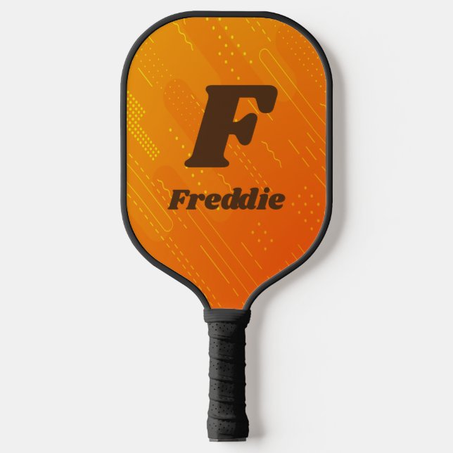 Raquette De Pickleball Modifier Initial, Ajouter Le Nom Orange Jaune (Recto)