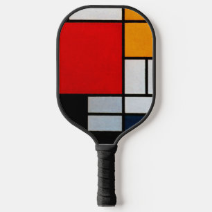 Raquette De Pickleball Mondrian - Composition avec un grand plan rouge