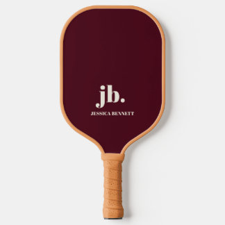 Raquette De Pickleball Monogram Old Money Bourgogne & Ivoire à carreaux
