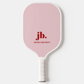 Raquette De Pickleball Monogram Old Money Féminin Damier Rouge & Rose