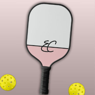 Raquette De Pickleball Monogramme à deux tonalités Mist & Rose avec noir