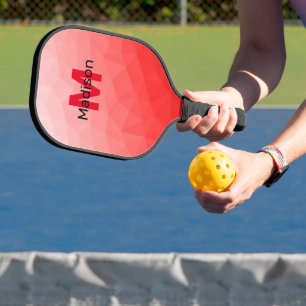 Raquette De Pickleball Monogramme à motif de maille géométrique à dégradé