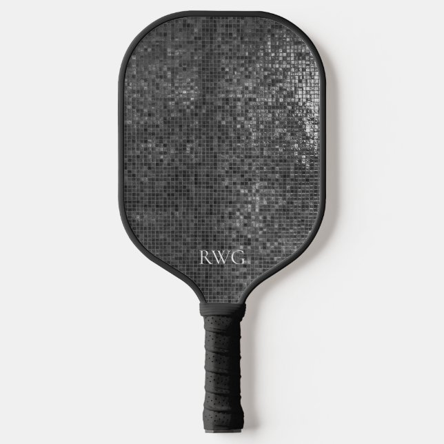 Raquette De Pickleball Monogramme Black Texture Design Pickleball Paddle (Recto)