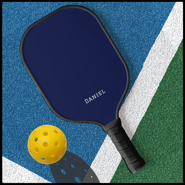 Raquette De Pickleball Monogramme bleu marine moderne (Créateur téléchargé)