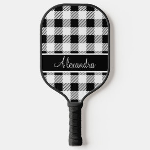 Raquette De Pickleball Monogramme Buffalo plaqué blanc et noir
