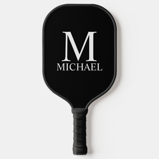 Raquette De Pickleball Monogramme classique personnalisé et nom Picklebal (Recto)