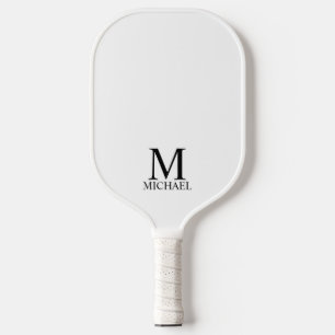 Raquette De Pickleball Monogramme classique personnalisé et nom Picklebal