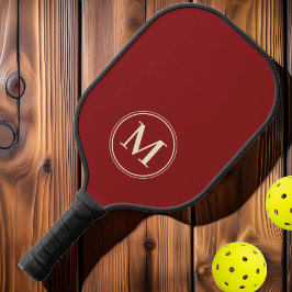Raquette De Pickleball Monogramme Couleur de canneberge solide du milieu