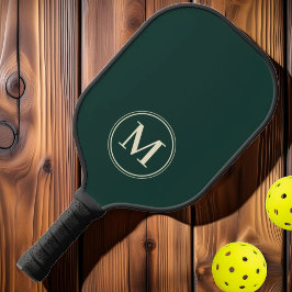 Raquette De Pickleball Monogramme Couleur verte du milieu du siècle