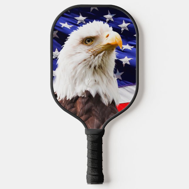 Raquette De Pickleball Monogramme d'aigle patriotique américain (Recto)