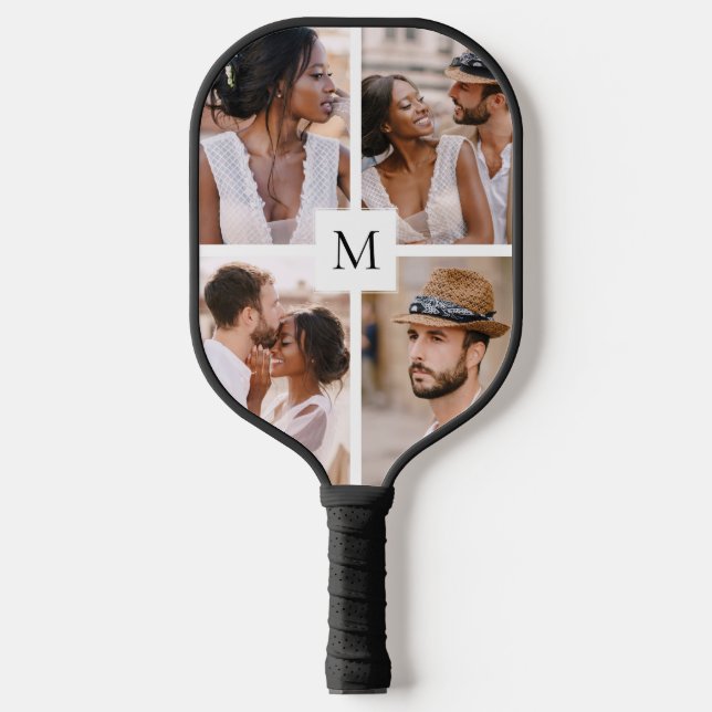 Raquette De Pickleball Monogramme de collection de photos 4 modernes (Recto)