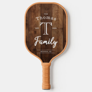Raquette De Pickleball Monogramme de famille personnalisé