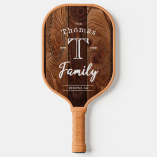 Raquette De Pickleball Monogramme de famille personnalisé