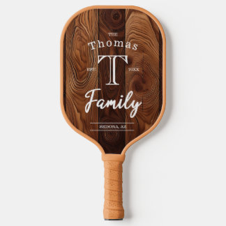 Raquette De Pickleball Monogramme de famille personnalisé