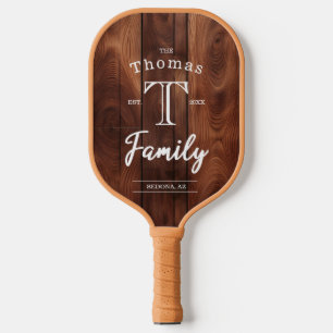 Raquette De Pickleball Monogramme de famille personnalisé