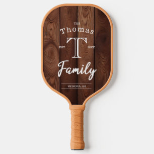 Raquette De Pickleball Monogramme de famille personnalisé
