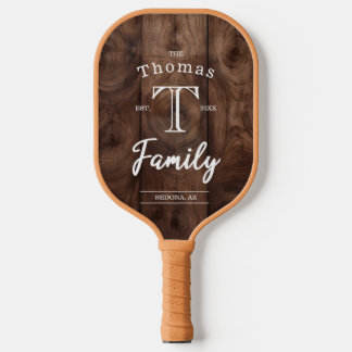 Raquette De Pickleball Monogramme de famille personnalisé