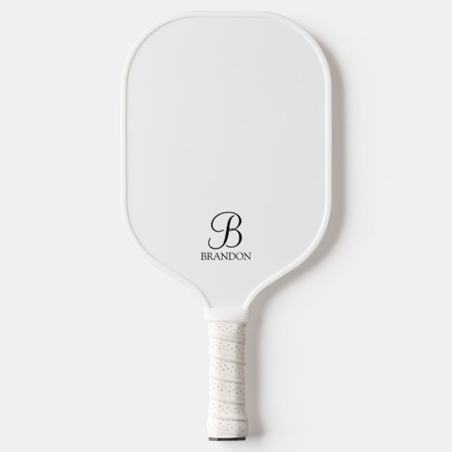 Raquette De Pickleball Monogramme de script personnalisé classique et sél (Recto)