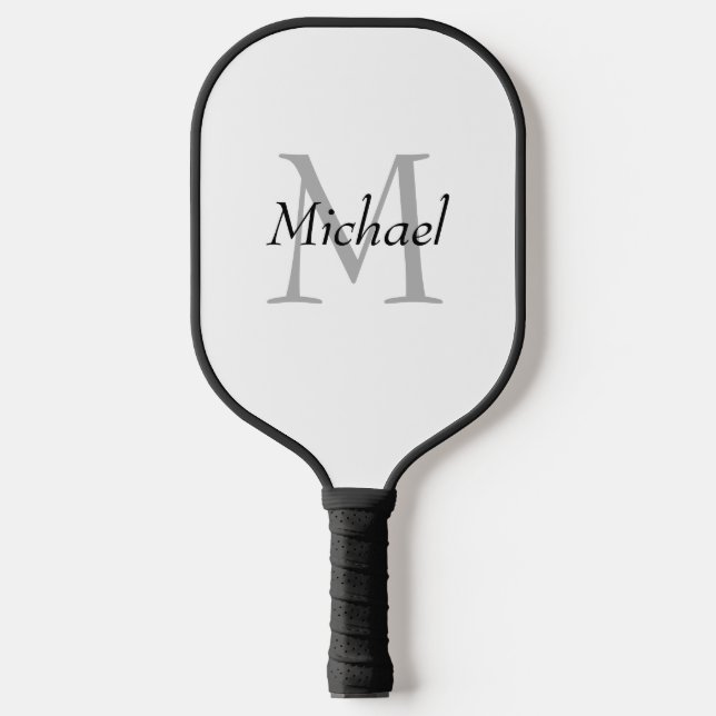 Raquette De Pickleball Monogramme double face personnalisé Modèle élégant (Recto)