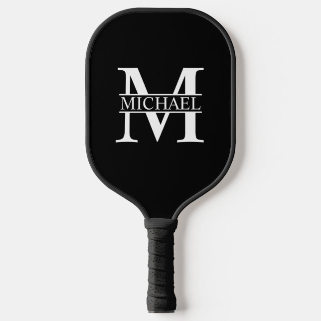 Raquette De Pickleball Monogramme et nom personnalisés (Recto)