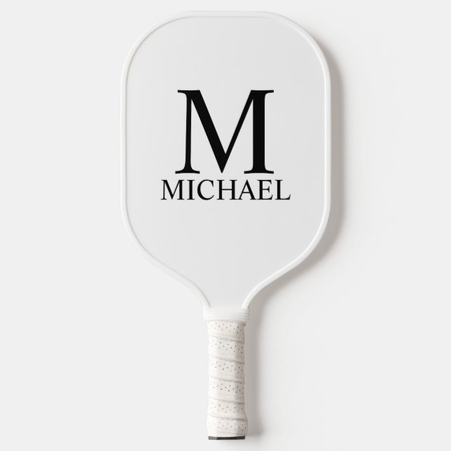 Raquette De Pickleball Monogramme et nom personnalisés classiques (Recto)