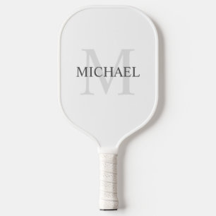 Raquette De Pickleball Monogramme et nom personnalisés classiques