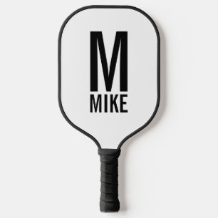 Raquette De Pickleball Monogramme et nom personnalisés modernes