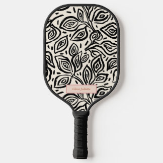 Raquette De Pickleball Monogramme floral du printemps florissant