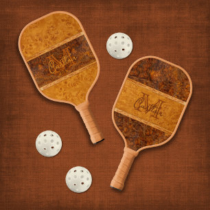 Raquette De Pickleball Monogramme graphique Burl Wood