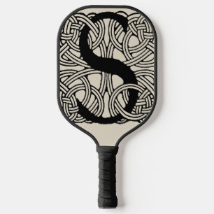 Raquette De Pickleball Monogramme Lettre S Impression Vintage Nœud Celtiq