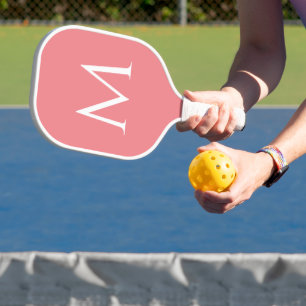 Raquette De Pickleball Monogramme Modèle double face personnalisé Nom ini