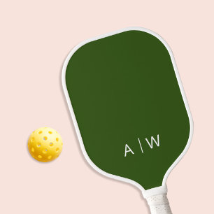 Raquette De Pickleball Monogramme moderne minimaliste forestier vert