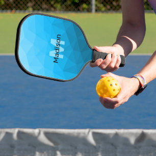 Raquette De Pickleball Monogramme motif de maillage géométrique dégradé c
