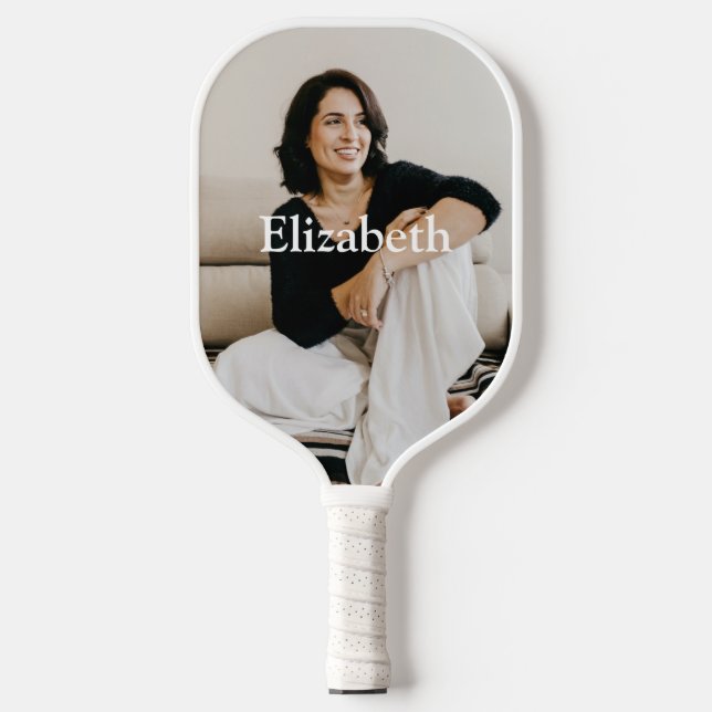 Raquette De Pickleball Monogramme Nom Photo Tendance Stylish Femmes Homme (Recto)
