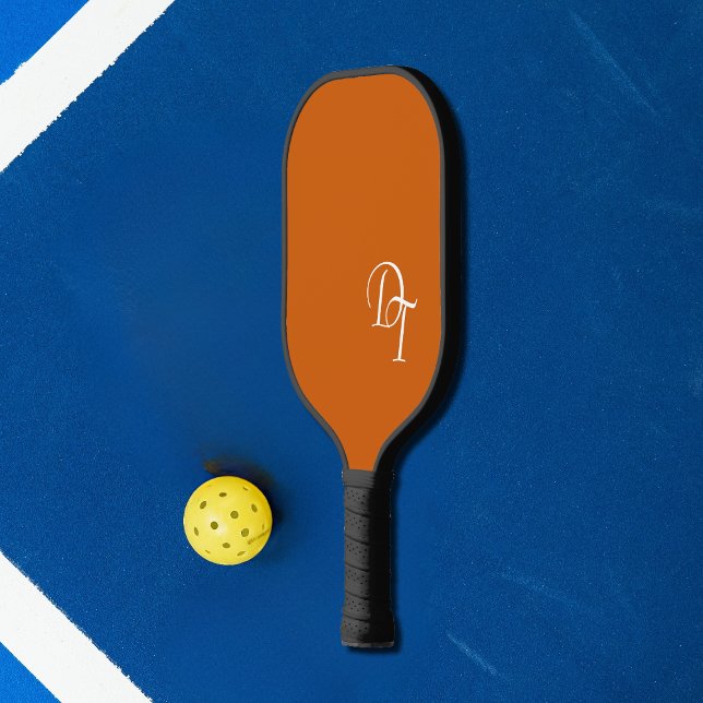 Raquette De Pickleball Monogramme - orange brûlée (Créateur téléchargé)