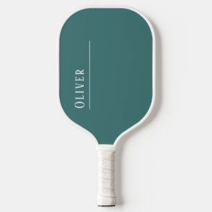 Raquette De Pickleball monogramme personnalisé, aqua moderne