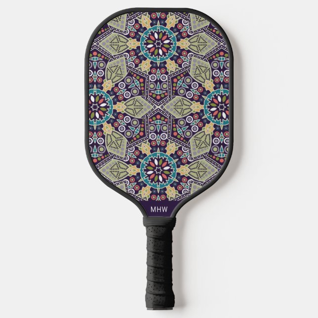 Raquette De Pickleball monogramme personnalisé Motif Abstrait (Recto)