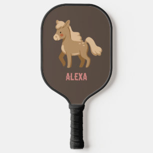Raquette De Pickleball Monogramme Personnalisé Pony Equestrian Cheval Gir