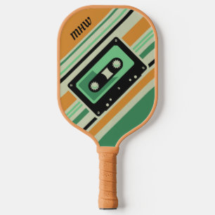 Raquette De Pickleball monogramme personnalisé Retro Casette