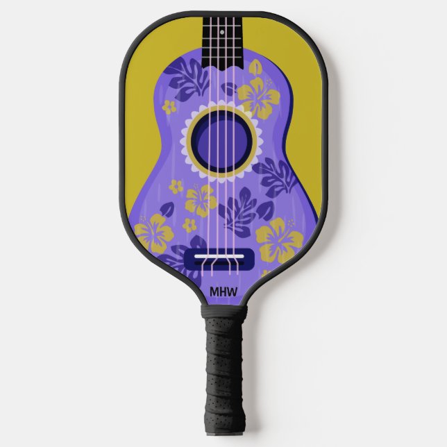 Raquette De Pickleball monogramme personnalisé Ukulele (Recto)