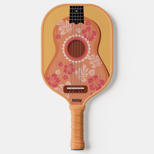 Raquette De Pickleball monogramme personnalisé Ukulele (Recto)