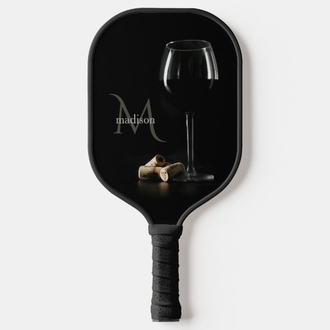 Raquette De Pickleball Monogramme personnalisé "Verre à vin" (Recto)