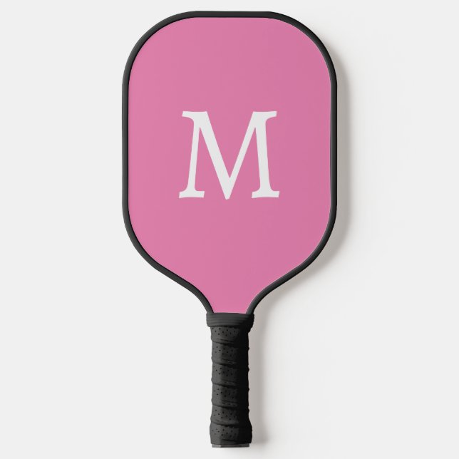 Raquette De Pickleball Monogramme rose de base minimal initial (Recto)