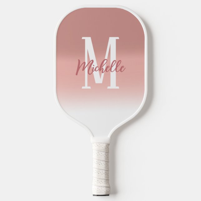 Raquette De Pickleball Monogramme rose moderne (Recto)