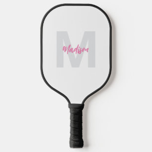 Raquette De Pickleball Monogramme rose personnalisé femme
