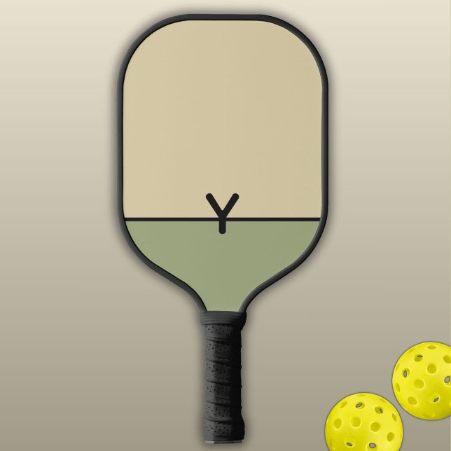 Raquette De Pickleball Monogramme Sable à deux tons et Sable à noir (Créateur téléchargé)
