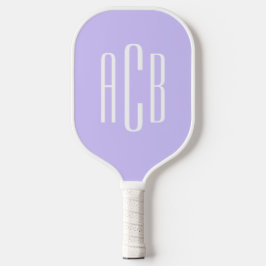 Raquette De Pickleball Monogramme simple à trois lettres pâle