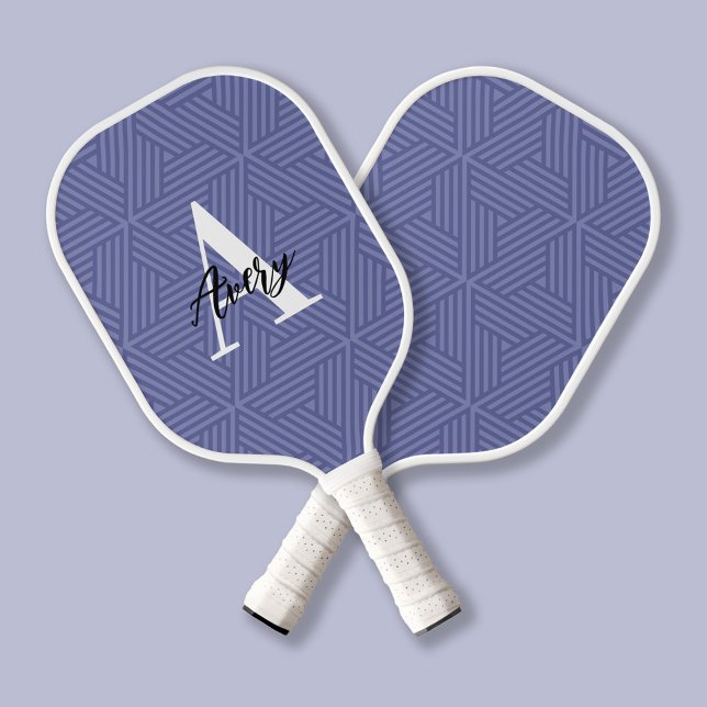 Raquette De Pickleball Monogramme tendance avec superposition de nom de s (Créateur téléchargé)