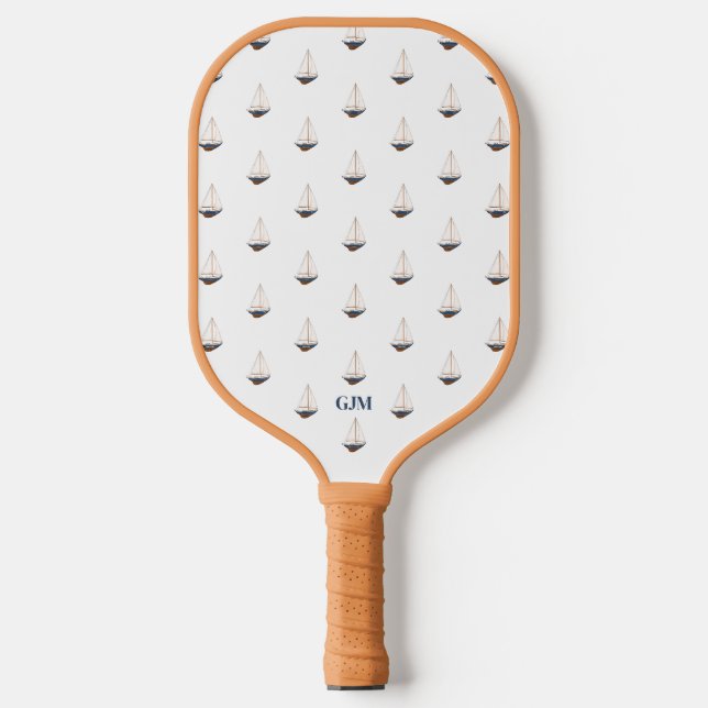 Raquette De Pickleball Monogramme Voile lisse Nautique Plante Côtière (Recto)